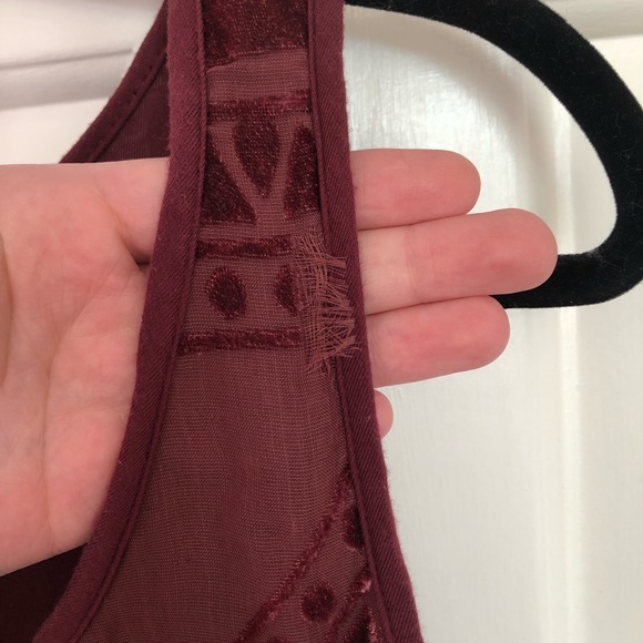 Mossimo | Red Crushed Velvet Patterned Tank - Picture 4 of 7